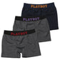 PLAYBOY ボクサーパンツ メンズ ボクサーブリーフ ブランド 成型ボクサー インナー 3枚組 M～LL セット 前閉じ 下着 男性 パンツ ボクサー シンプル おしゃれ プレイボーイ (在庫限り)