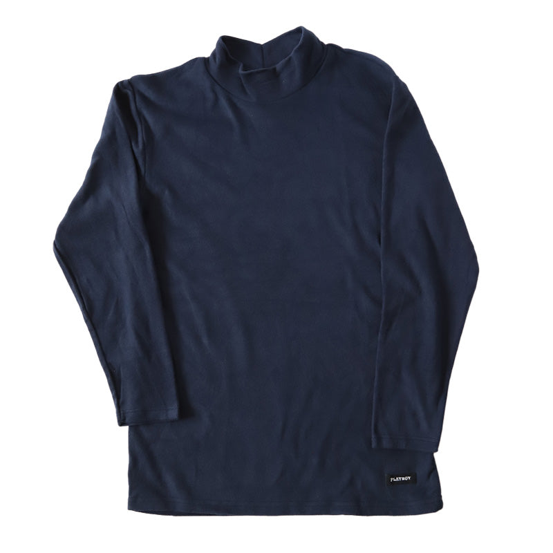 メンズ tシャツ フリース 長袖 インナー 防寒 暖かい あったかい ロンT ブランド プレイボーイ M～LL トップス インナーシャツ 丸首 秋 冬 紳士 肌着 男 クルーネック PLAYBOY アンダーウェア (在庫限り)