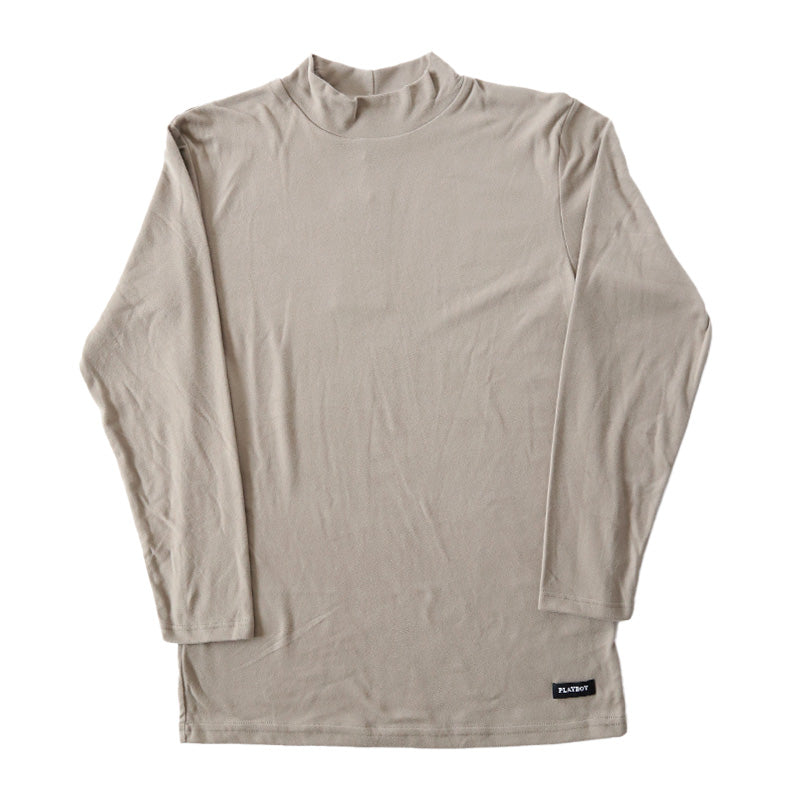 メンズ tシャツ フリース 長袖 インナー 防寒 暖かい あったかい ロンT ブランド プレイボーイ M～LL トップス インナーシャツ 丸首 秋 冬 紳士 肌着 男 クルーネック PLAYBOY アンダーウェア (在庫限り)