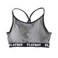 スポーツブラ ハーフトップ レディース スポブラ yバック 婦人 シンプル ブランド ヨガ M L LL ウォーキング ストレッチ PLAYBOY 下着 肌着 インナー PLAY BOY かっこいい 綿混 (在庫限り)