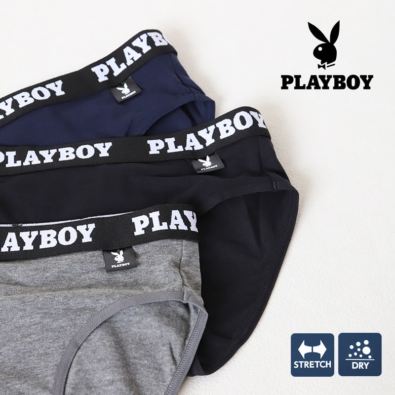 ショーツ レディース 婦人 シンプル ブランド PLAYBOY M L LL 下着 肌着 インナー PLAY BOY かっこいい 綿混