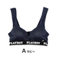 ハーフトップ レディース スポーツブラ スポブラ 婦人 シンプル ブランド ヨガ M L LL ウォーキング ストレッチ PLAYBOY 下着 肌着 インナー PLAY BOY かっこいい