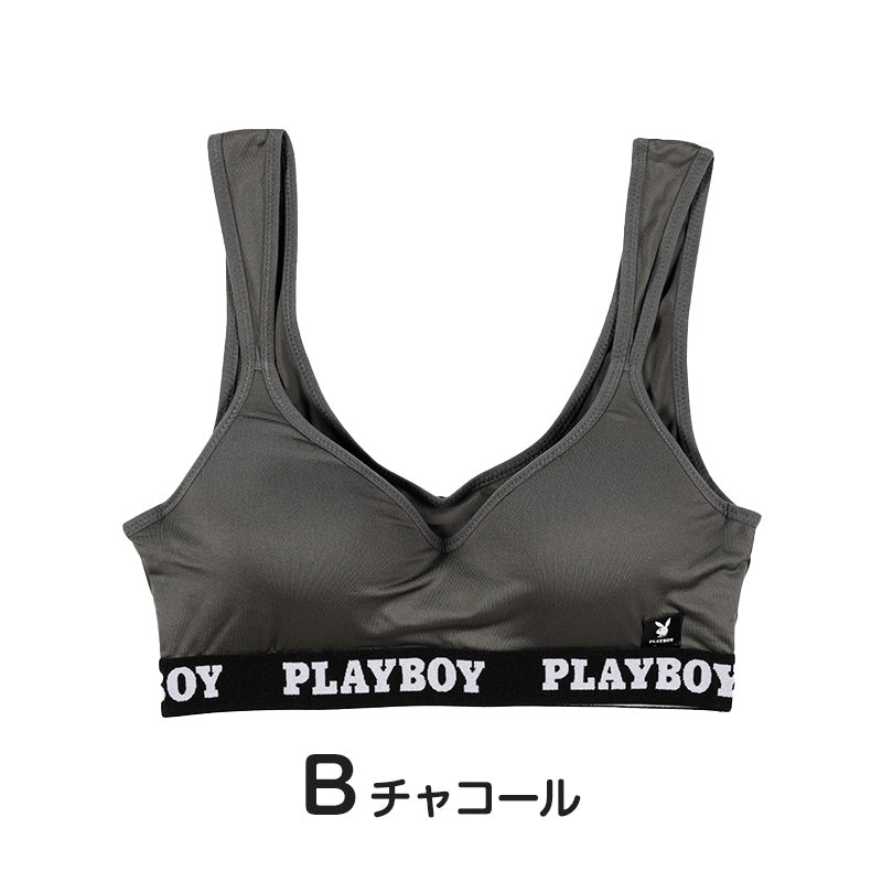 ハーフトップ レディース スポーツブラ スポブラ 婦人 シンプル ブランド ヨガ M L LL ウォーキング ストレッチ PLAYBOY 下着 肌着 インナー PLAY BOY かっこいい