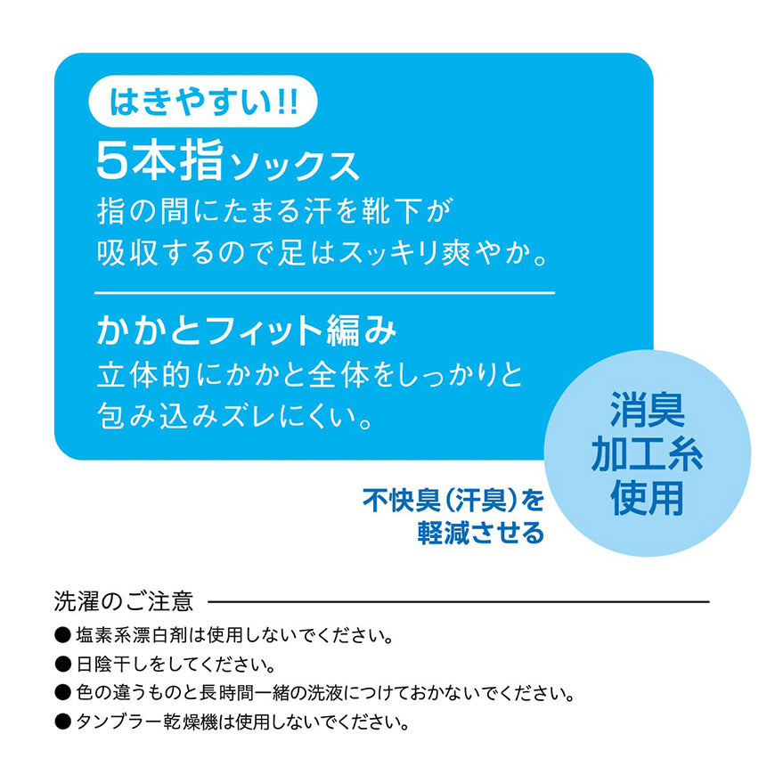 5本指ソックス レディース ソックス 五本指靴下 スニーカーソックス スニーカー丈 くるぶし 婦人 2足組 靴下 アツギ 22-24cm・24-26cm くるぶし丈 くつした シンプル グレー 黒 外反母趾