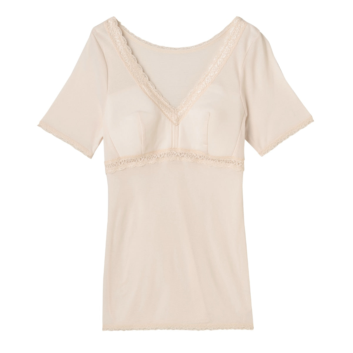 カップ付きインナー 3分袖インナー 半袖 カップ付き レディース 吸汗速乾 ドライ アツギ M L LL 下着 インナー ブラカップ付き レディースインナー 肌着 ATSUGIの肌着 アツギの肌着