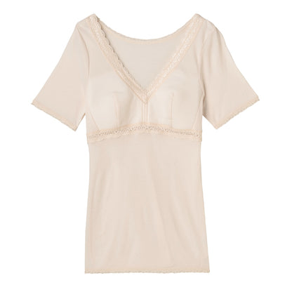 カップ付きインナー 3分袖インナー 半袖 カップ付き レディース 吸汗速乾 ドライ アツギ M L LL 下着 インナー ブラカップ付き レディースインナー 肌着 ATSUGIの肌着 アツギの肌着