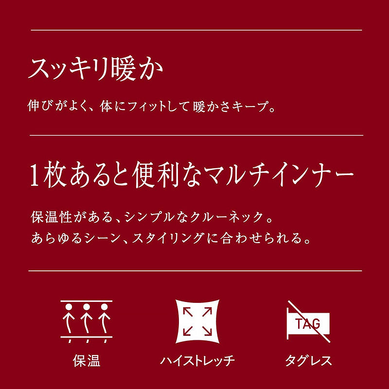 インナー レディース 八分袖 8分袖 長袖 ひびきにくい 肌着 丸首 クルーネック オフショルダー アツギ M L 婦人 黒 ベージュ 肌色 下着 アスティーグ ASTIGU