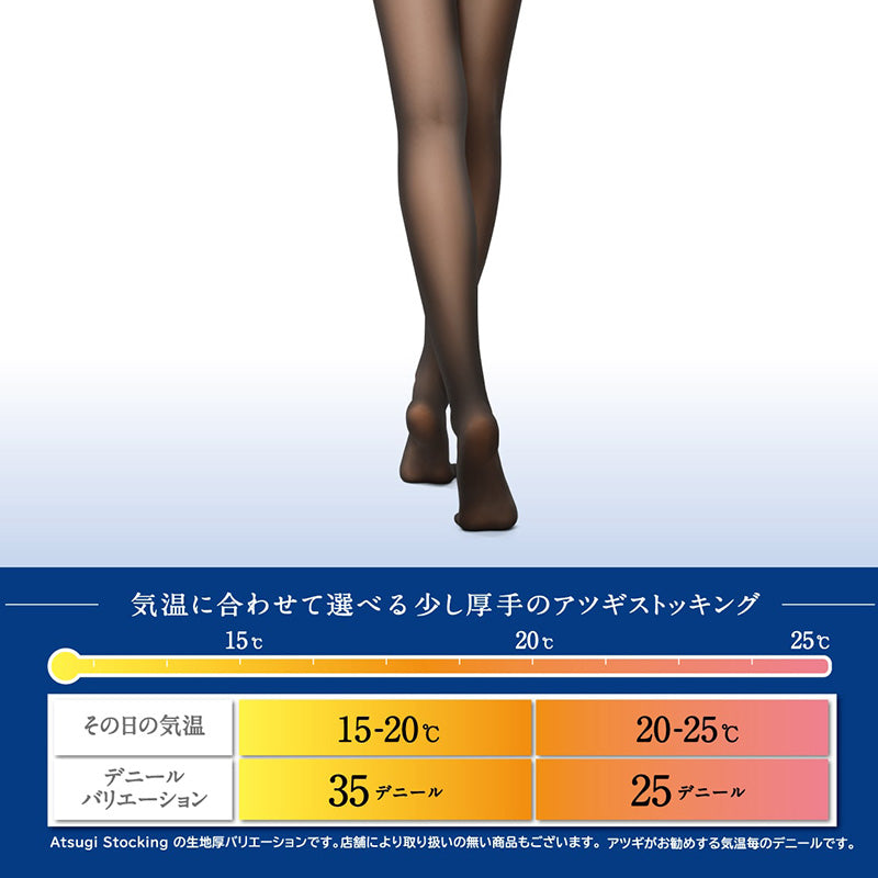 ストッキング アツギ レディース アツギストッキング 25デニール パンティストッキング 2足組 美しい M-L・L-LL ベージュ 肌色 黒 パンスト パンティーストッキング デイリー 透け感