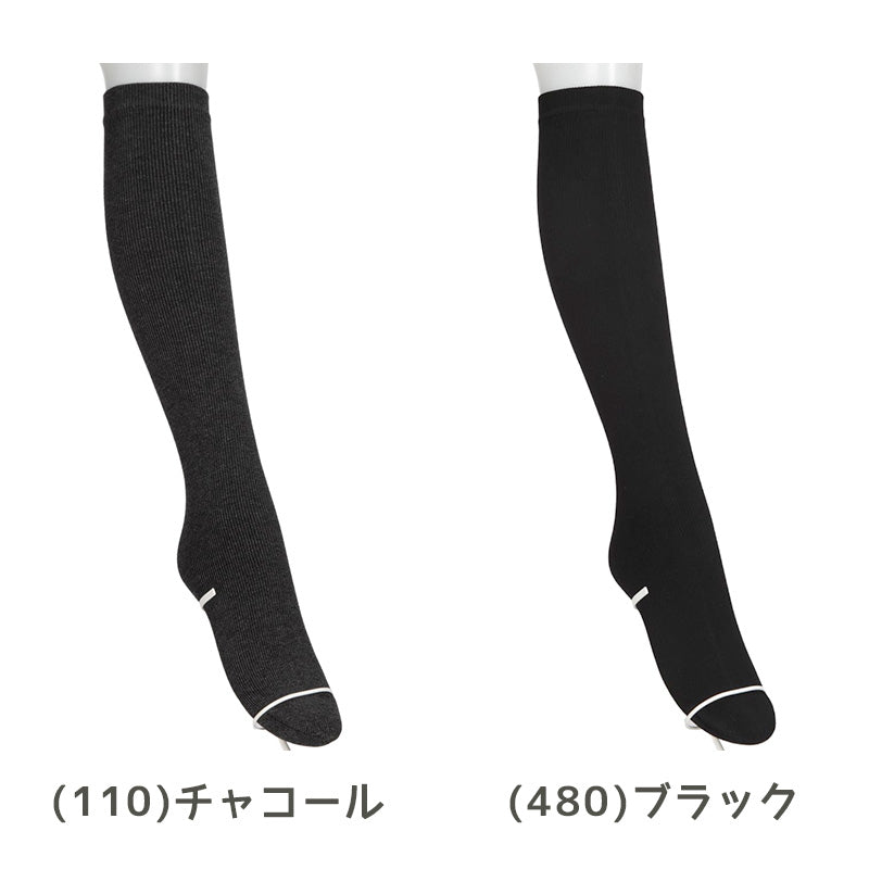 レディース ハイソックス 裏起毛 靴下 ひざ下 ソックス ひざ下丈 ホカロン あたたかい あったかい 防寒 260デニール相当 22-25cm 暖かい 保温 アツギ 黒 atsugi 冬 秋 寒さ対策
