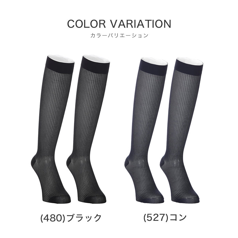 ビジネスソックス ハイソックス メンズ 靴下 ソックス アツギ デイリービジネス ストライプ 25-27cm ATSUGI くつ下 くつした
