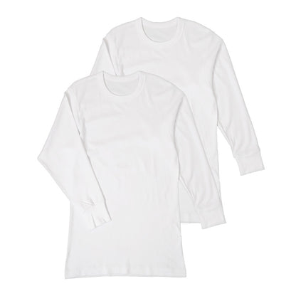 メンズ 長袖シャツ 綿100 スムース 長袖丸首Tシャツ 丸首 肌着 2枚組 インド綿 M L LL インナー 紳士 綿 綿100% コットン クルーネック 男 アンダーウェア まとめ買い