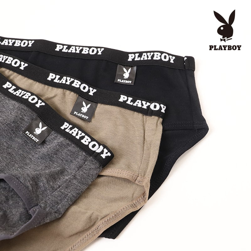 ショーツ レディース 婦人 3枚組 シンプル ブランド PLAYBOY プレイボーイ ベア天 M L LL 下着 肌着 インナー PLAY BOY かっこいい 綿混 まとめ買い セット