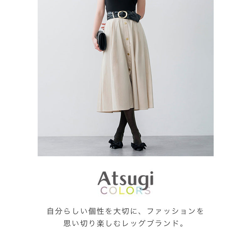 ストッキング レディース ラメ グリッター タイツ Atsugi COLORS アツギカラーズ M-L L-LL キラキラ 華やか 補強トウ 静電気防止 パンスト おしゃれ フォーマル デイリー 上品 かわいい シンプル 美脚 伸びる フィット 軽い履き心地