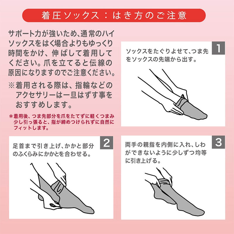 アツギ メディカル Atsugi Medical 一般医療機器 着圧ソックス レディース ハイソックス 足首28hPa 23-25cm 靴下 くつ下 ソックス 抗菌防臭 ヌードトウ むくみ対策 レッグケア ソフト着圧 インナー 段階着圧 美脚ケア フィット 快適 通気性