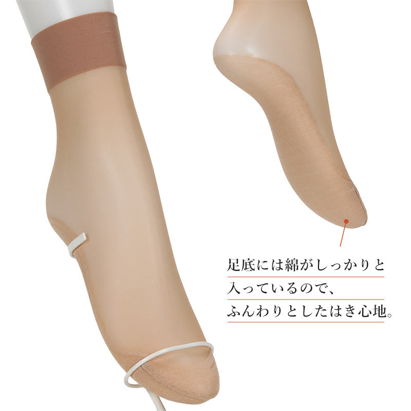 アツギ 靴下 レディース くるぶし ソックス 足底綿入り ストッキング クチゴムゆったり 22-25cm ソックスストッキング 締め付けない くるぶし丈 クルーソックス レディースソックス 無地 補強つま先