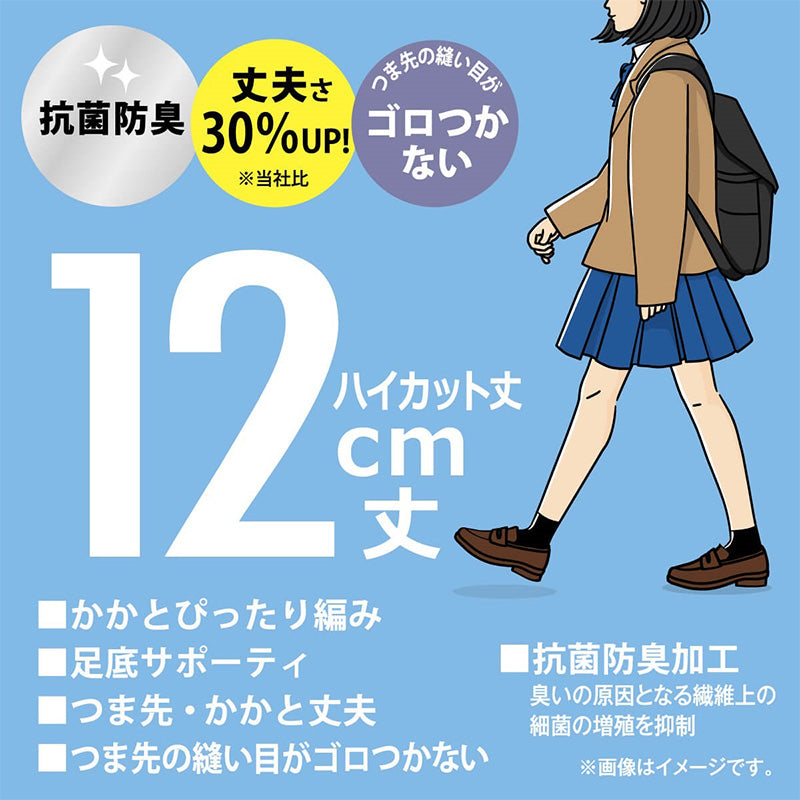 アツギ スクールソックス 女子 靴下 クルー丈 ソックス 3足組 22-24cm 24-26cm 白 紺 黒 スクール 靴下 学生 ソックス 綿混 抗菌防臭 通学 ガールズソックス スクール靴下 学校用靴下 レディース ジュニア ATSUGI スクールタイム クルーソックス
