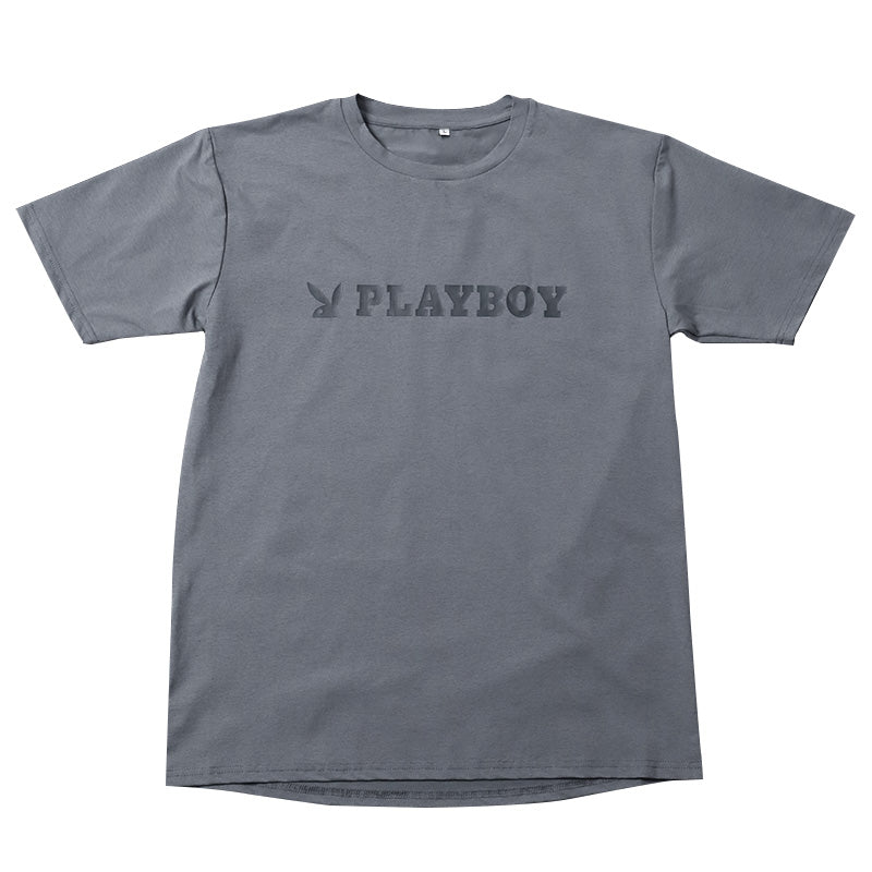 Tシャツ メンズ 半袖 クルーネック 吸汗速乾 インナー スポーツ PLAYBOY M L LL プレイボーイ ロゴTシャツ 半袖Tシャツ メンズTシャツ 丸首Tシャツ カットソー トップス ストレッチ 通気性 シンプル 夏
