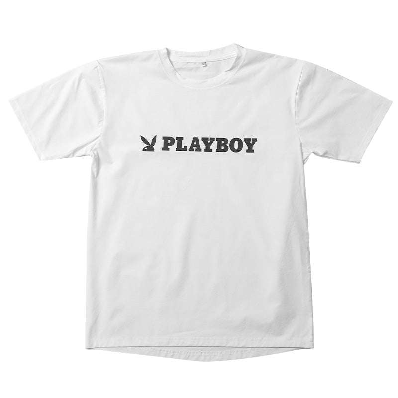 Tシャツ メンズ 半袖 クルーネック 吸汗速乾 インナー スポーツ PLAYBOY M L LL プレイボーイ ロゴTシャツ 半袖Tシャツ メンズTシャツ 丸首Tシャツ カットソー トップス ストレッチ 通気性 シンプル 夏