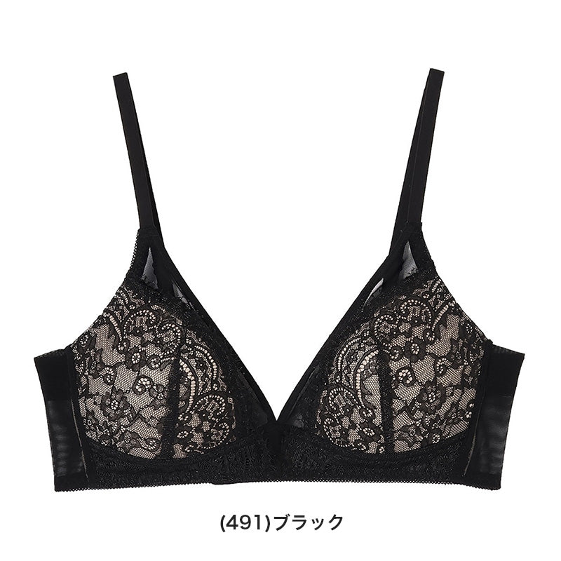 アツギ ノンワイヤーブラ レース ブラジャー レディース 通気性 M L LL 下着 ブラ 女性 夏 インナー ヌードメイク ATSUGI atsugi 涼しい 快適 軽量 リラックス 蒸れにくい 夏ブラ 暑さ対策 べたつきにくい