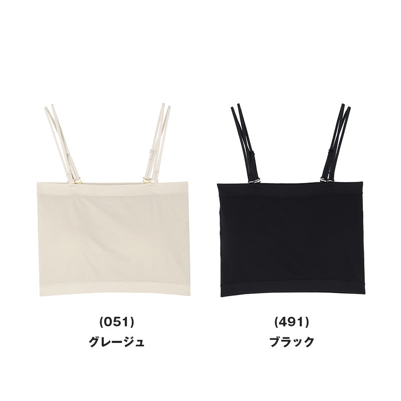 アツギ 接触冷感 チューブトップ カップ付き M L レディース ベアトップ インナー ストラップ取り外し 吸汗速乾 ノンワイヤー カップ付きインナー 夏インナー 見せブラ 肩紐なし ブラジャー 涼しい 夏 快適 ATSUGI