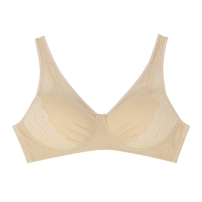 アツギ ブラジャー ノンワイヤー レディース シームレスカップ 軽い 軽量 レースブラ 脇肉すっきり M L LL 夏 ブラ 下着 インナー 吸汗速乾 メッシュカップ 脇高ブラ 4列ホック 美胸 レディースブラ
