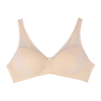 アツギ ブラジャー ノンワイヤー レディース シームレスカップ 軽い 軽量 レースブラ 脇肉すっきり M L LL 夏 ブラ 下着 インナー 吸汗速乾 メッシュカップ 脇高ブラ 4列ホック 美胸 レディースブラ