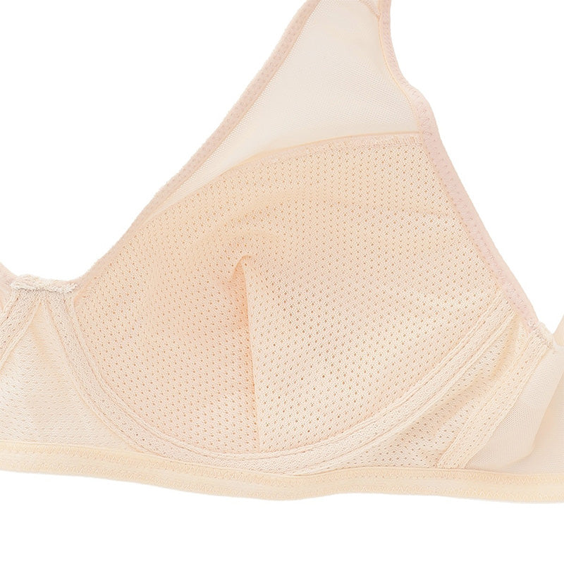 アツギ ブラジャー ノンワイヤー レディース シームレスカップ 軽い 軽量 レースブラ 脇肉すっきり M L LL 夏 ブラ 下着 インナー 吸汗速乾 メッシュカップ 脇高ブラ 4列ホック 美胸 レディースブラ