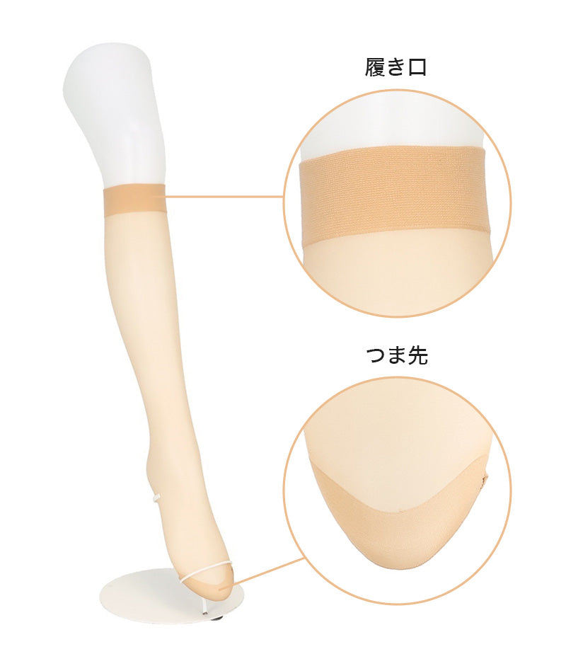 ストッキング ひざ下 UVカット レディース 紫外線対策 UVカット率90％以上 UPF25 伝線しにくい 22-25cm 補強トウ 静電気防止 抗菌防臭 足形セット 膝下ストッキング ひざ丈 ショートストッキング パンツスタイル 通勤 オフィス フォーマル 春夏