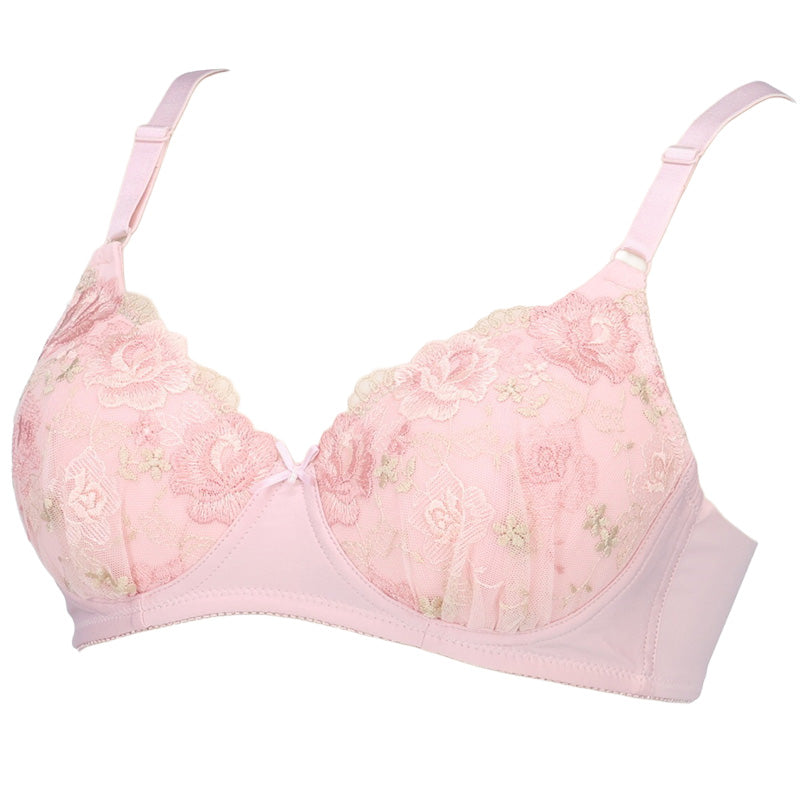 ブラジャー ノンワイヤー シームレスブラ シームレスカップ 下厚カップ まる胸 A70 A75 A80 B70 B75 B80 C70 C75 C80 脇フリーカット 脇すっきり 吸汗速乾 カップ裏メッシュ チュールレース 4列フックアイ ナイロン2WAY レディース 下着 女性 婦人