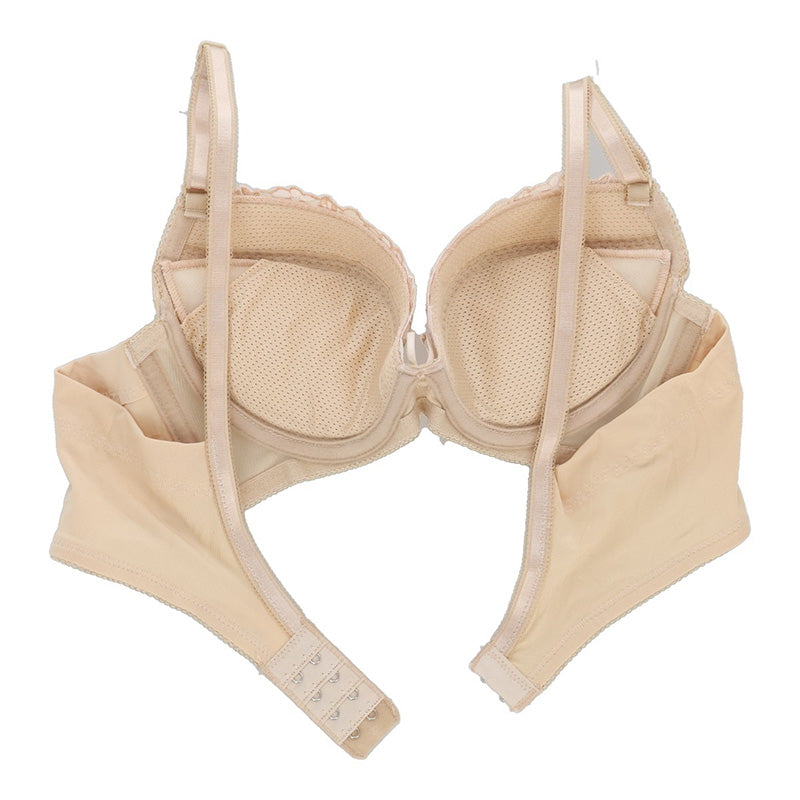 レディース ブラジャー 脇高 ソフトワイヤー パッド入り 取り外しパッド 吸汗速乾 カップ裏メッシュ ワイヤーブラ A70 A75 A80 A85 B70 B75 B80 B85 C70 C75 C80 C85 チュールレース 4列ホック ポリエステル2WAY 脇上折返し 脇すっきり シルエット