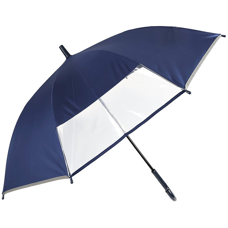 学童傘 キッズ 晴雨兼用 ジャンプ傘 透明窓 反射テープ 55cm 日傘 雨傘 UVカット 一級遮光 UPF50+ 遮熱 黒コーティング 通学 小学生 子供 55cm 丈夫 太い中棒 ワンタッチ 安全 通園 窓付き傘 1駒透明窓 透明窓付き 学童ジャンプ傘 子ども傘 通学傘