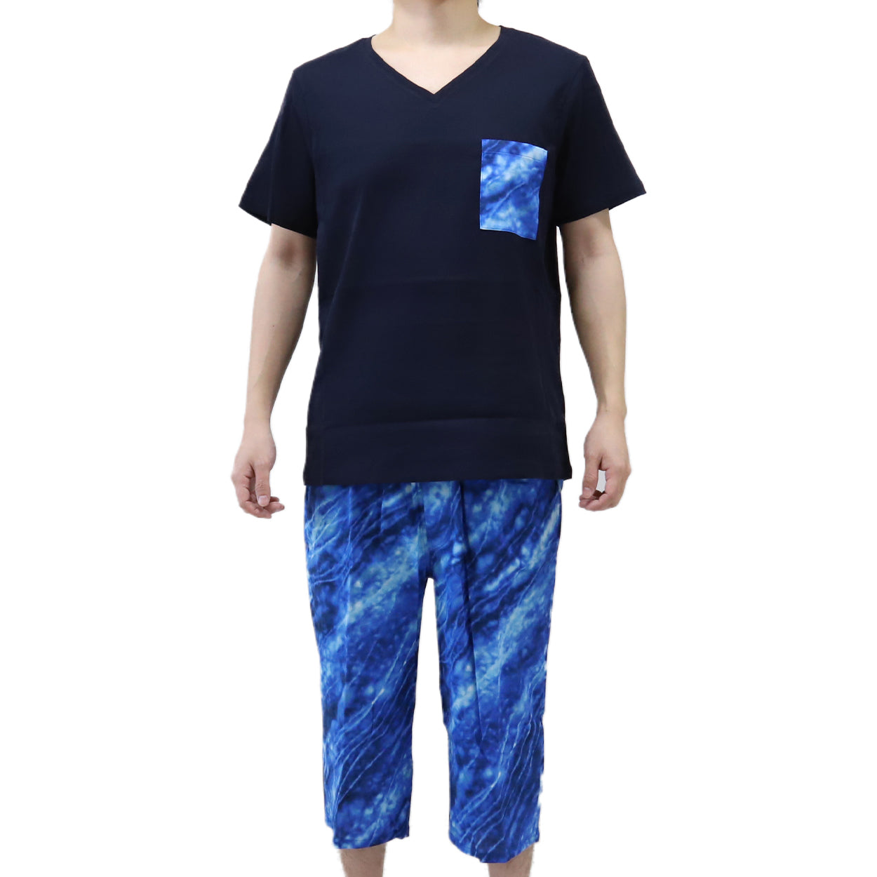 綿100% ステテコ メンズ 上下セット 夏 パジャマ 部屋着 半袖 vネック M～LL Tシャツ 夏用 ルームウエア ルームウェア 上下 父の日 プレゼント ギフト 60代 50代 70代 実用的 服