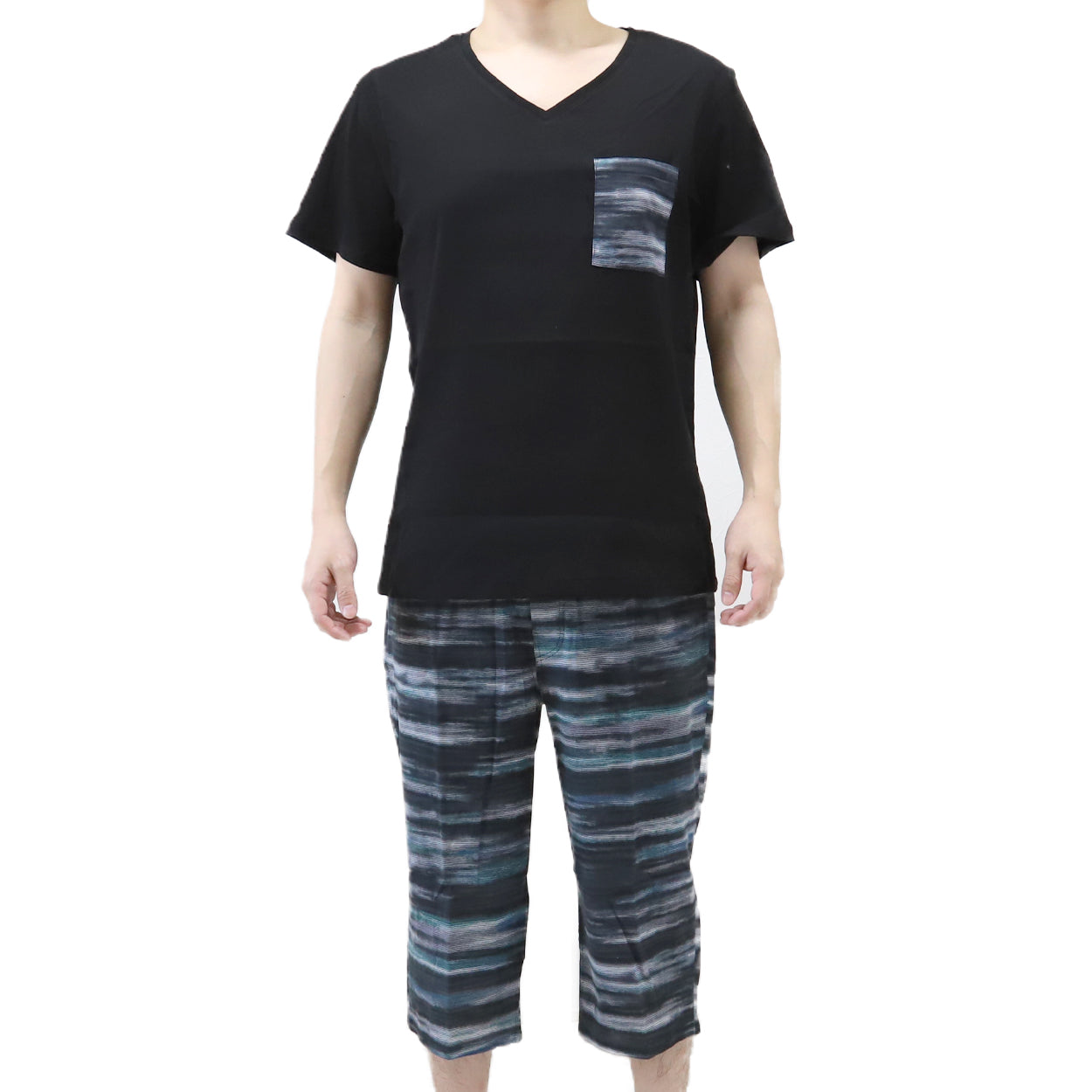 綿100% ステテコ メンズ 上下セット 夏 パジャマ 部屋着 半袖 vネック M～LL Tシャツ 夏用 ルームウエア ルームウェア 上下 父の日 プレゼント ギフト 60代 50代 70代 実用的 服
