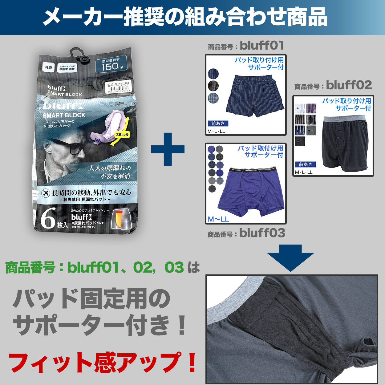 尿漏れパッド 男性用 軽失禁 6枚入り メンズ 20代 30代 40代 50代 60代 フリーサイズ 尿もれ 薄型 パット 尿もれ対策 トランクス ボクサーパンツ 通気性 ポリマー 抗菌 快適