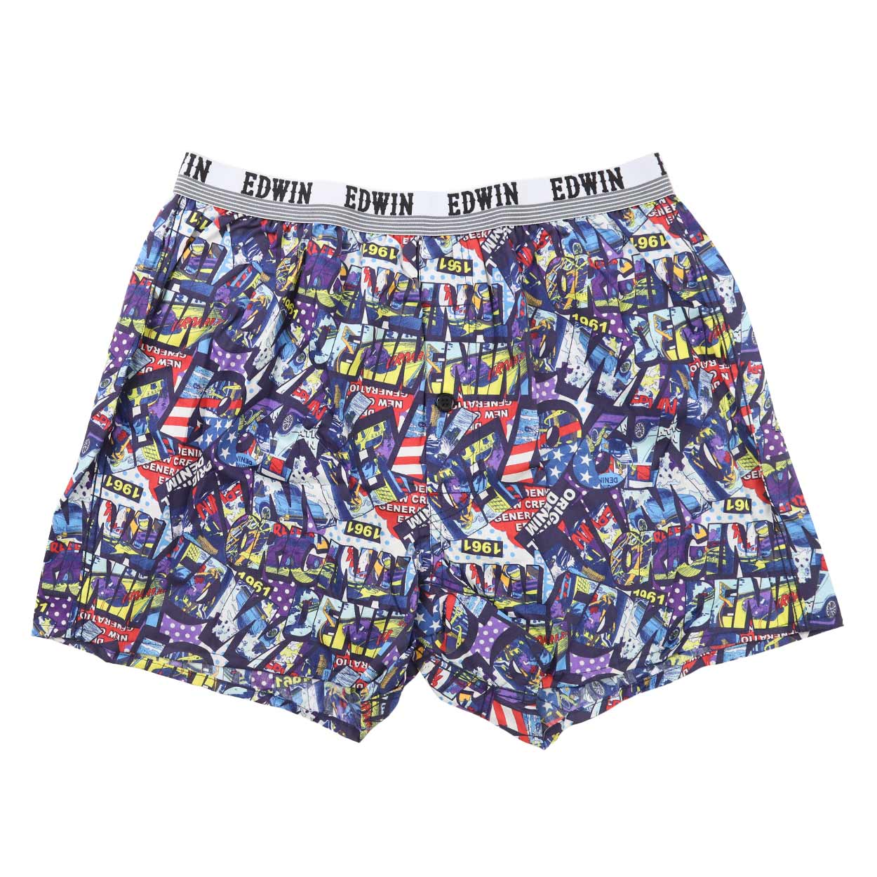 トランクス エドウィン 定番 メンズ EDWIN 前開き 柔らかい 綿素材 ゆったり 本体生地は綿100％ 快適 通気性 涼しい 前ボタン 動きやすい スポーツ 人気 夏にも快適 秋冬にもおすすめ ゴルフ ブランド 黒 ブルー ネイビー チャコール M L LL M-LL