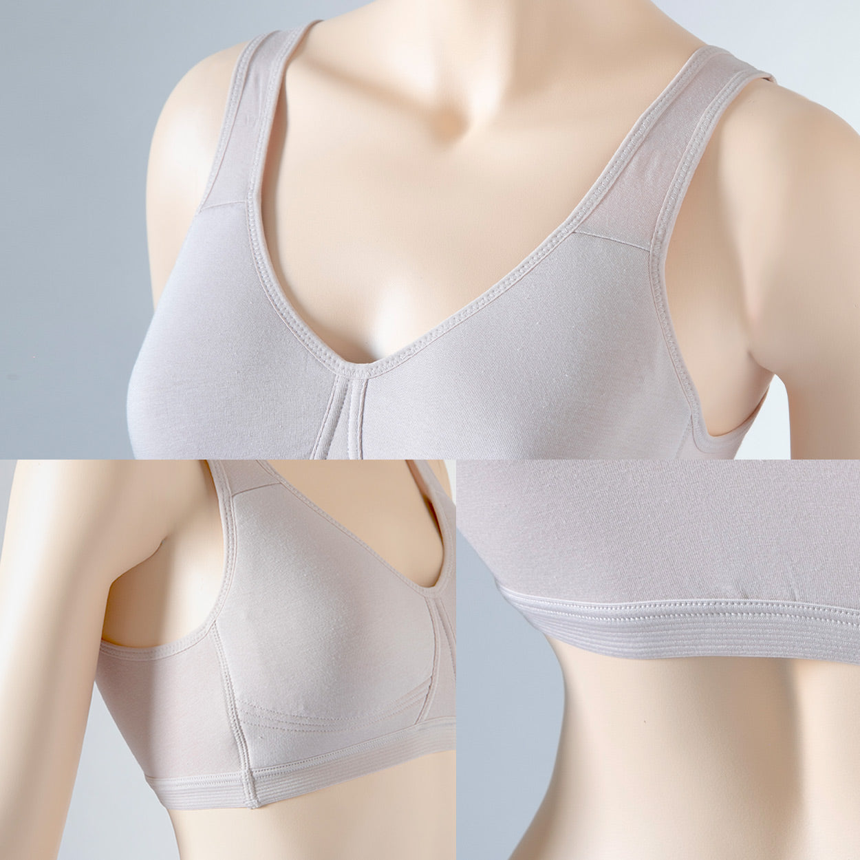 ノンワイヤーブラ 綿 レディース ブラジャー ナイトブラ おやすみブラ 昼夜兼用 24時間ブラ M～LL 垂れない 横流れ防止 パッド一体型 肩紐太い 寝る時 リラックス 無地 下着 インナー 締め付けない 楽 らくちん (在庫限り)