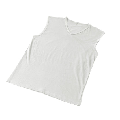 メンズ インナー Tシャツ ノースリーブ Vネック 綿素材 夏 吸水速乾 ムレない ストレッチ 伸縮性 サラサラ 下着 肌着 クレープ サラッとした着心地 汗で蒸れにくい 白 黒 グレー ネイビー M L LL (在庫限り)