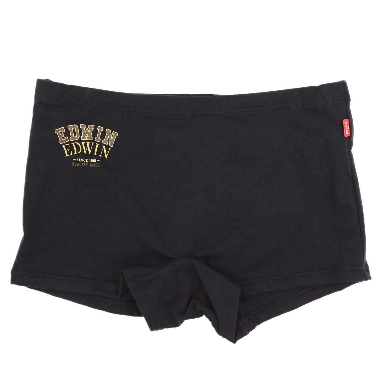 EDWIN レディース ショーツ 1分丈 綿素材 優しい肌触り フィット感 やわらか ストレッチ 動きやすい 下着 インナー 女子 黒 グレー チャコール M L M・L