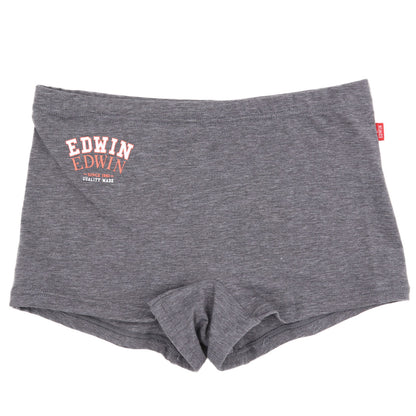 EDWIN レディース ショーツ 1分丈 綿素材 優しい肌触り フィット感 やわらか ストレッチ 動きやすい 下着 インナー 女子 黒 グレー チャコール M L M・L