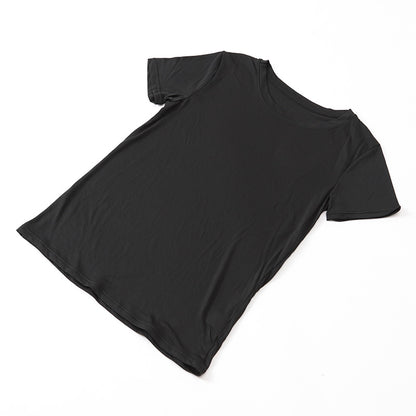 レディース Tシャツ 丸首 クルーネック インナー 夏 吸水速乾 ムレない ストレッチ 伸縮性 汗冷え防止 サラサラ 下着 肌着 サラッとした着心地 遮熱 アウトドア スポーツウェア 汗で蒸れにくい 白 黒 グレー ピンク M L LL