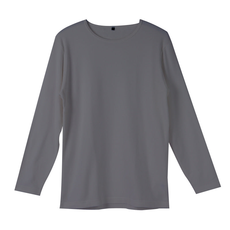 メンズ インナー 長袖 クルーネック 暖かい 保温 あったか 綿混 両起毛 M L LL 防寒 寒さ対策 温活 免活 冬 コットン 冷え対策 作業着 裏起毛 スポーツ ジョギング ランニング アウトドア キャンプ 背中部分当て布付き あったかインナー