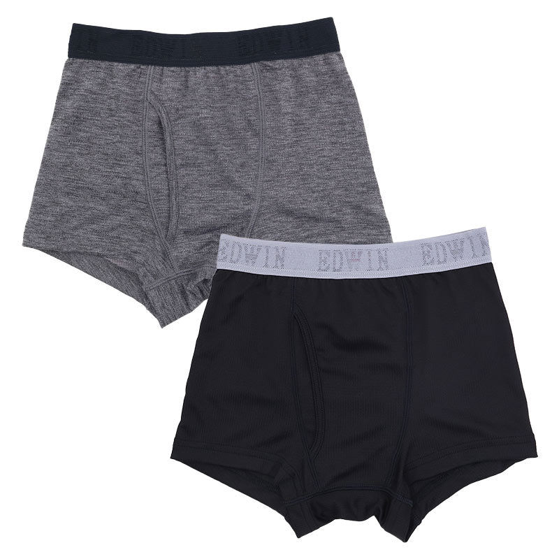 2枚組 ボクサーパンツ エドウィン キッズ ボクサーブリーフ EDWIN 前開き M L LL メッシュ 快適 ストレッチ 人気 夏にも快適 スポーツ アウトドア ブランド インナー パンツ 男児 ジュニア 肌着