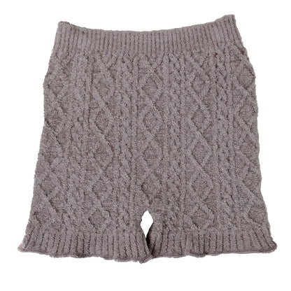 1分丈ボトム パンツ 温活 レディース 一分丈 スパッツ 防寒 あったか 秋 冬 M L LL ストレッチ モール糸ケーブル編み 柔らかい 厚地 暖かい あったかインナー ふわふわ もこもこ 締め付けない リラックス