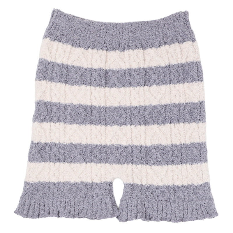 1分丈ボトム パンツ 温活 レディース 一分丈 スパッツ 防寒 あったか 秋 冬 M L LL ストレッチ モール糸ケーブル編み 柔らかい 厚地 暖かい あったかインナー ふわふわ もこもこ 締め付けない リラックス