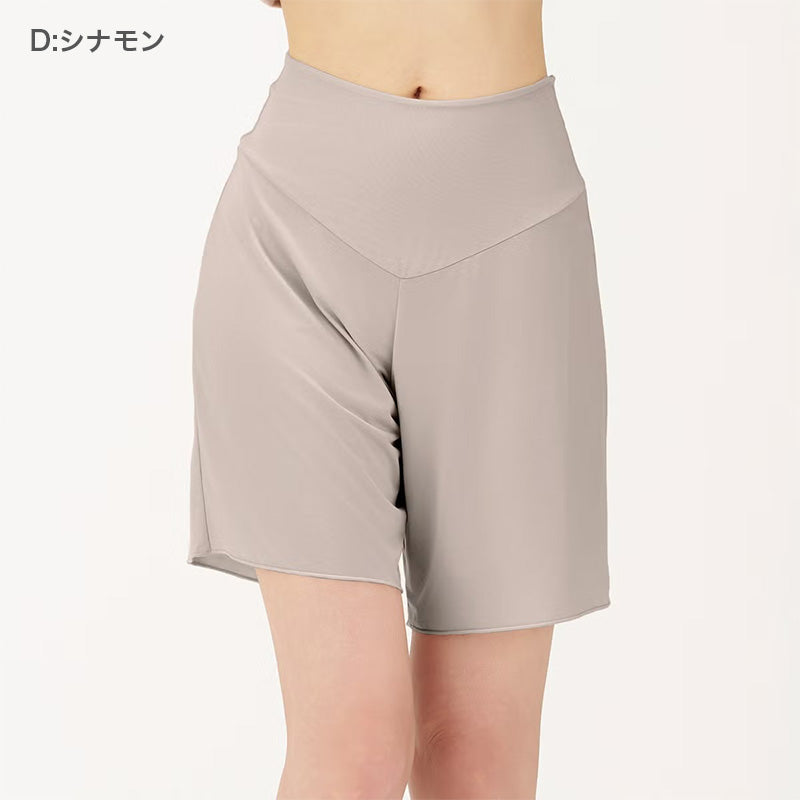 ペチパンツ 5分丈 レディース 接触冷感 吸水速乾 ひんやり ペチコート パンツ インナー M L LL 透け防止 シェイプ ストレッチ 通気性 ウエストゴムなし ボトムインナー 汗対策 張り付き防止 涼しい 夏 無地 さらさら シェイプネット お腹サポート