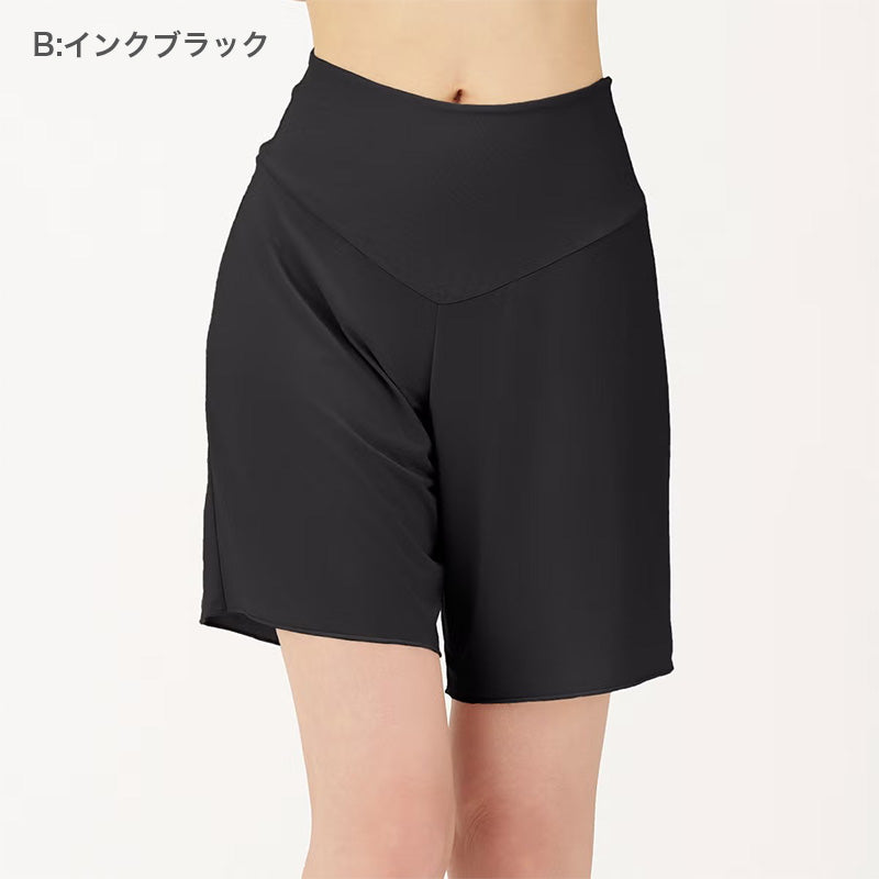 ペチパンツ 5分丈 レディース 接触冷感 吸水速乾 ひんやり ペチコート パンツ インナー M L LL 透け防止 シェイプ ストレッチ 通気性 ウエストゴムなし ボトムインナー 汗対策 張り付き防止 涼しい 夏 無地 さらさら シェイプネット お腹サポート