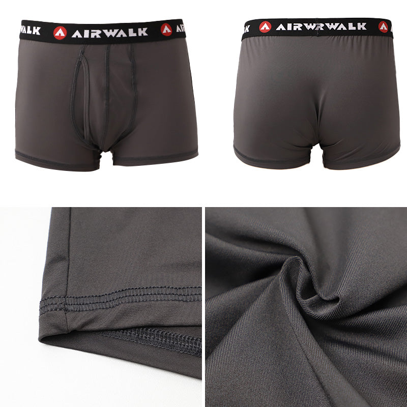 ボクサーパンツ メンズ 2枚組 前開き ストレッチ ボクサーブリーフ IRWALK 下着 肌着 アウトゴム 伸縮 フィット 速乾 洗い替え セット クロ チャコール M L LL メンズ下着 紳士下着 インナー パンツ 男性用 まとめ買い お得 2枚セット シンプル