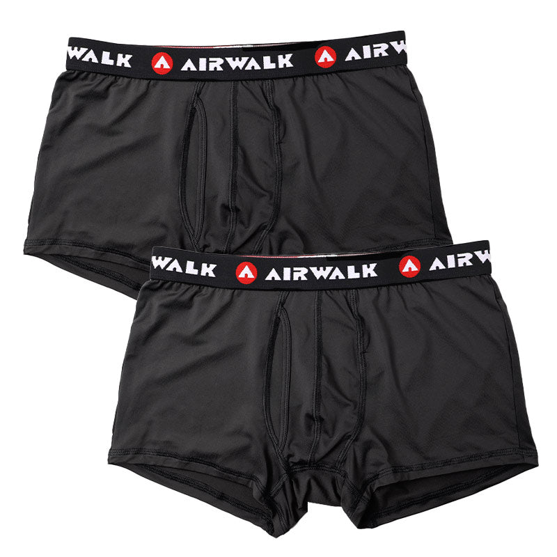 ボクサーパンツ メンズ 2枚組 前開き ストレッチ ボクサーブリーフ IRWALK 下着 肌着 アウトゴム 伸縮 フィット 速乾 洗い替え セット クロ チャコール M L LL メンズ下着 紳士下着 インナー パンツ 男性用 まとめ買い お得 2枚セット シンプル