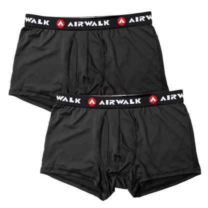 ボクサーパンツ メンズ 2枚組 前開き ストレッチ ボクサーブリーフ IRWALK 下着 肌着 アウトゴム 伸縮 フィット 速乾 洗い替え セット クロ チャコール M L LL メンズ下着 紳士下着 インナー パンツ 男性用 まとめ買い お得 2枚セット シンプル