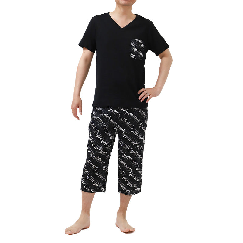 綿100% V首シャツ＋ステテコ 上下セット 父の日 プレゼント ギフト 実用的 服 部屋着 M L LL すててこ Tシャツ 涼しい 涼感 通気性 蒸れにくい 夏用 ルームウエア ルームウェア 上下 父の日 プレゼント ギフト 60代 50代 70代 実用的 服